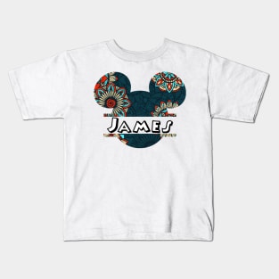 James Name With Seamless Pattern Kids T-Shirt